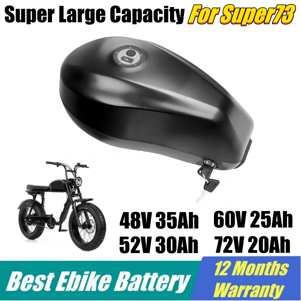 60V 30Ah 21700 Battery Pack - Super73 Ebike Battery Replacement 21700 batteries