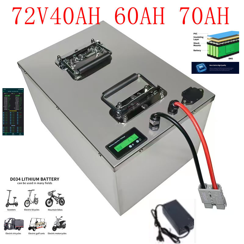 72V 30Ah Lifepo4 Battery Pack - 72V Lithium-Ion Battery with BMS 30AH-80AH
