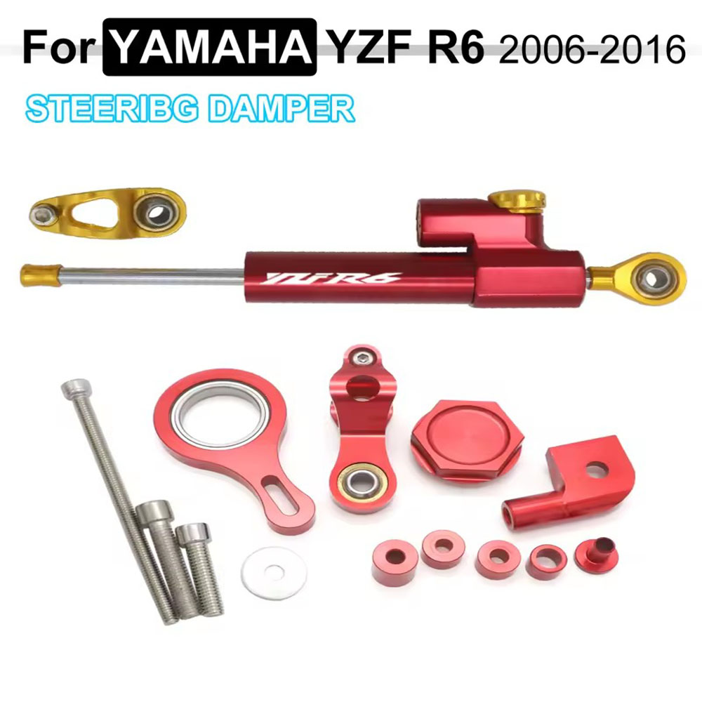 Steering Damper Stabilizer Kit Cnc - For YAMAHA YZF R1 2002-2017 R6