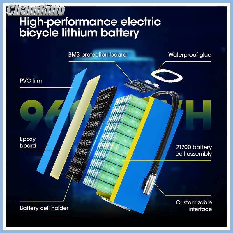 48V 52V Electric Bicycle chamr - огляд і ціна 60V 30Ah 21700 Battery Pack