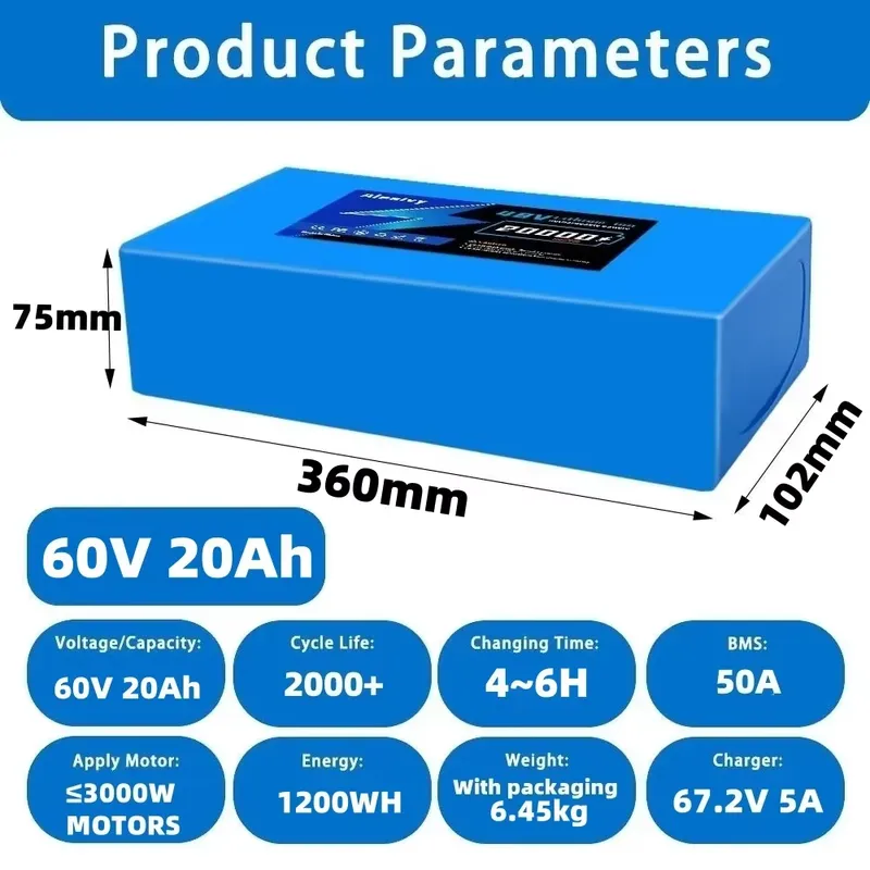 Aleaivy 60V 20AH 30AH 21700 Li - огляд і ціна 60V 30Ah 21700 Battery Pack