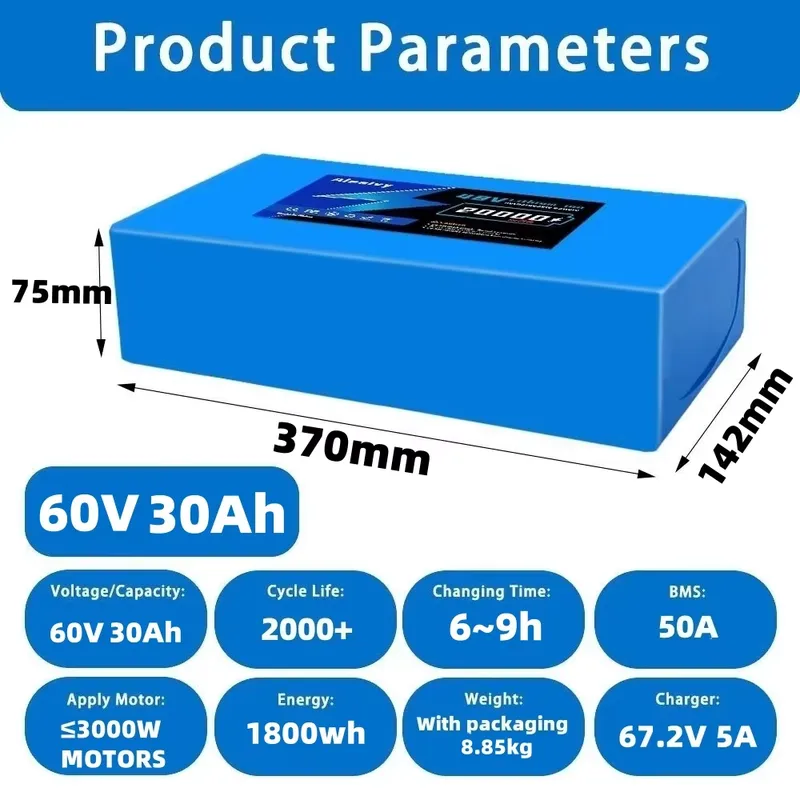 Aleaivy 60V 20AH 30AH 21700 Li - огляд і ціна 60V 30Ah 21700 Battery Pack